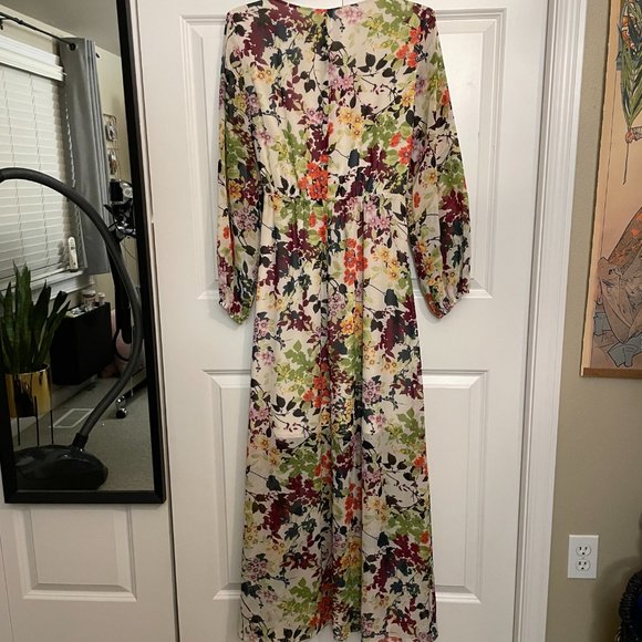 INC Size 8 Spring Floral Longsleeve Maxi Dress - Picture 5 of 9